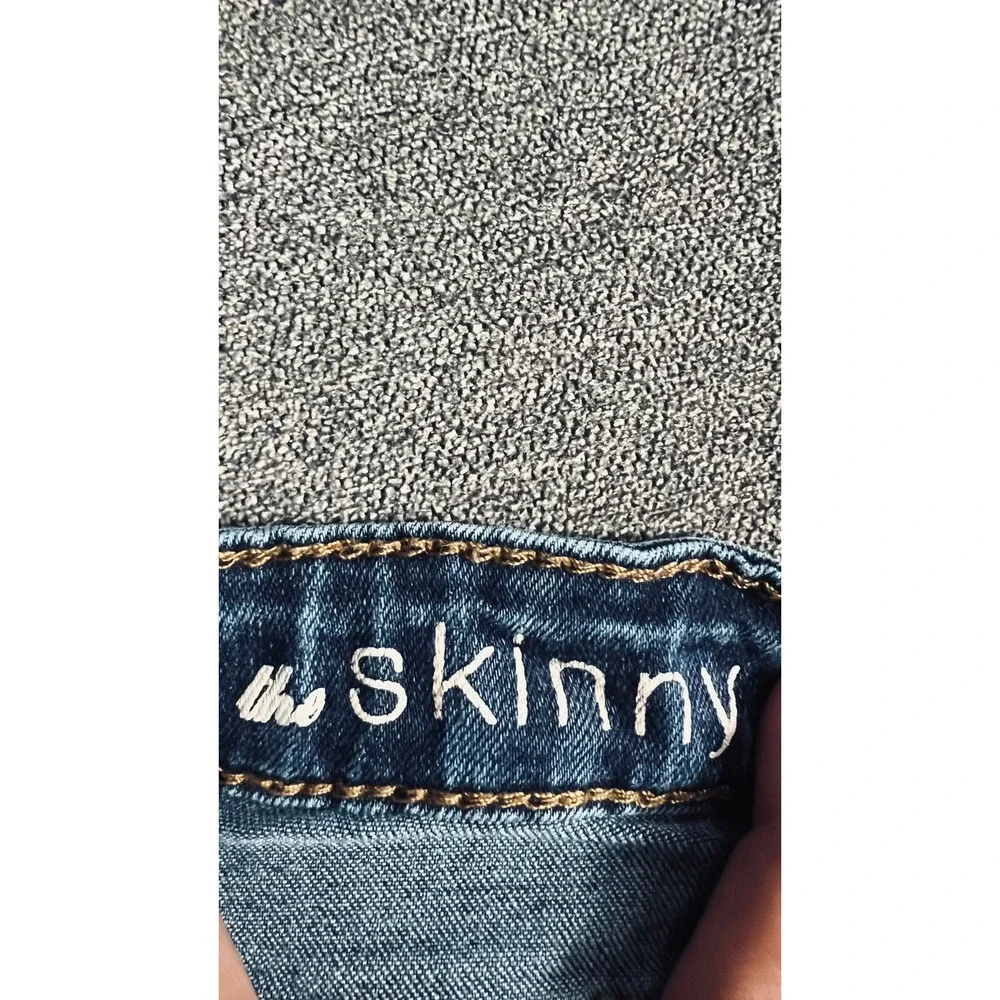 7 For All Mankind Skinny Jeans Kids Size 7 Blue Adjustable Waist Stretch Denim